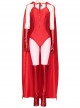 Wanda Vision Scarlet Witch Wanda Maximoff Halloween Cosplay Costume Red Cloak