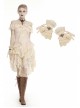Steampunk Apricot Lace Frill Bee Pendant Short Gloves