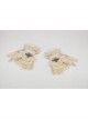 Steampunk Apricot Lace Frill Bee Pendant Short Gloves