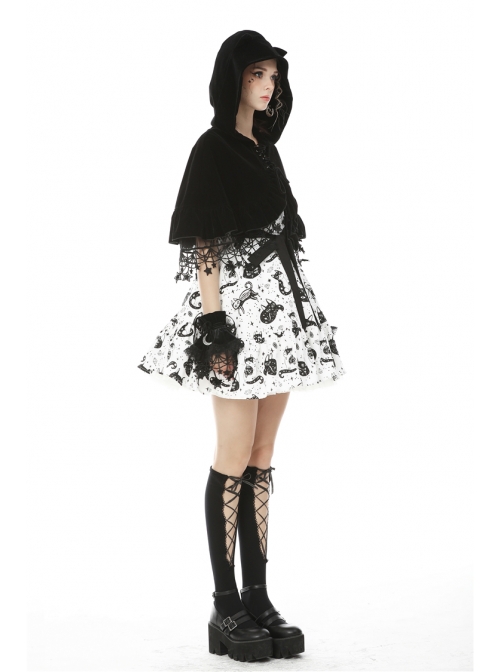 Gothic Women Fashion Lolita Black Moon Star Gloves