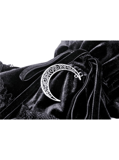 Gothic Women Fashion Lolita Black Moon Star Gloves