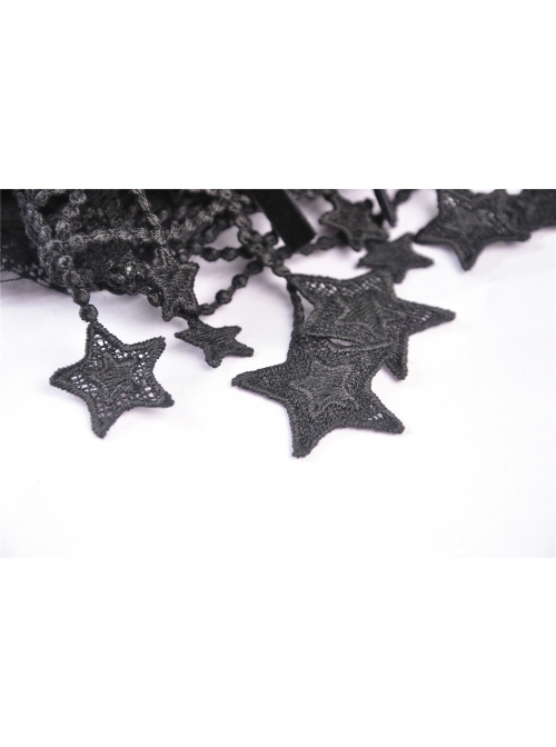 Gothic Women Fashion Lolita Black Moon Star Gloves