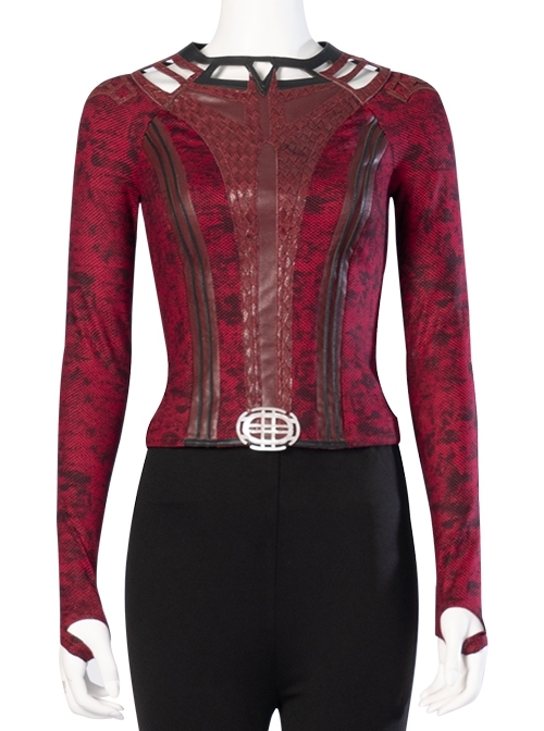 Doctor Strange In The Multiverse Of Madness Scarlet Witch Wanda Maximoff Upgrade Version Halloween Cosplay Costume Red Top