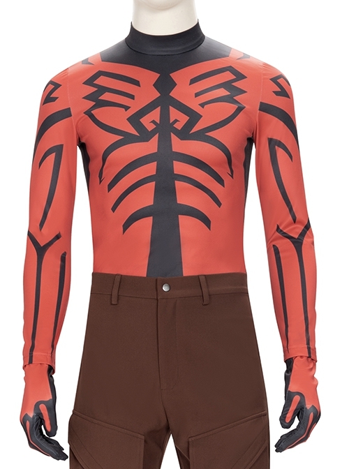 Star Wars The Clone Wars Darth Maul Halloween Cosplay Costume Red Bottoming Top