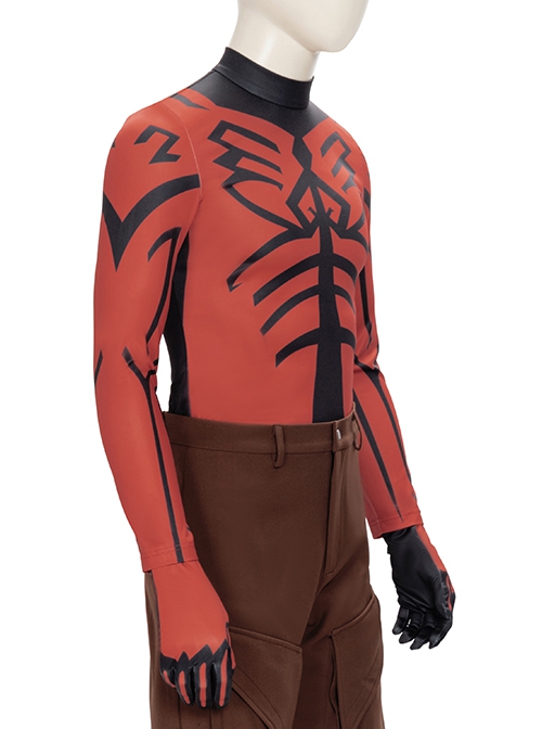Star Wars The Clone Wars Darth Maul Halloween Cosplay Costume Red Bottoming Top