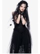 Gothic Lolita Black Lace Wedding Bride Cross Pendant Veil