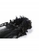 Gothic Lolita Black Lace Wedding Bride Cross Pendant Veil