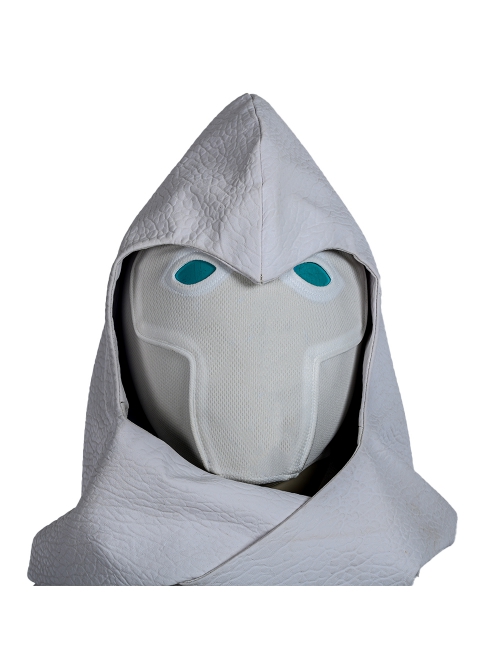 Marvel Comics Werewolf By Night Moon Knight Marc Spector White Battle Suit Halloween Cosplay Accessories Headcover