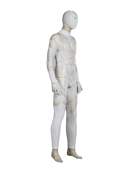 Marvel Comics Werewolf By Night Moon Knight Marc Spector White Battle Suit Halloween Cosplay Costume White Bodysuit