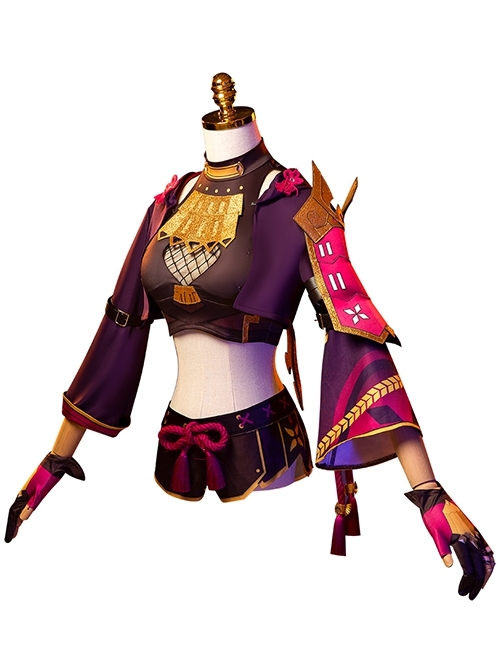 Game Genshin Impact Kuki Shinobu Outfit Halloween Cosplay Costume Full Set