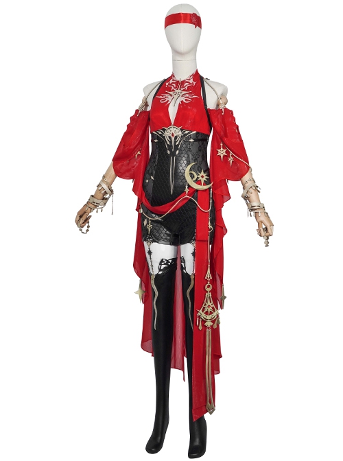Game Naraka Bladepoint Viper Ning Outfit Hongchuan Maiden Halloween Cosplay Costume Full Set