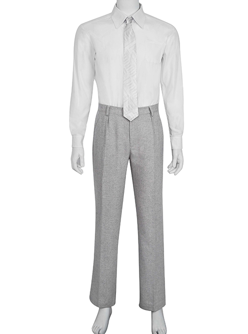 TV Drama Moon Knight Marc Spector Mr. Knight Costume Gray Suit Halloween Cosplay Costume Set