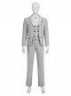 TV Drama Moon Knight Marc Spector Mr. Knight Costume Gray Suit Halloween Cosplay Costume White Shirt