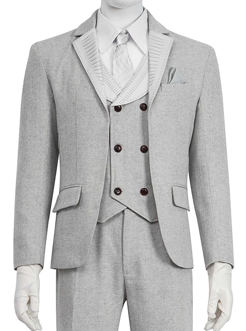 TV Drama Moon Knight Marc Spector Mr. Knight Costume Gray Suit Halloween Cosplay Costume Gray Suit Jacket