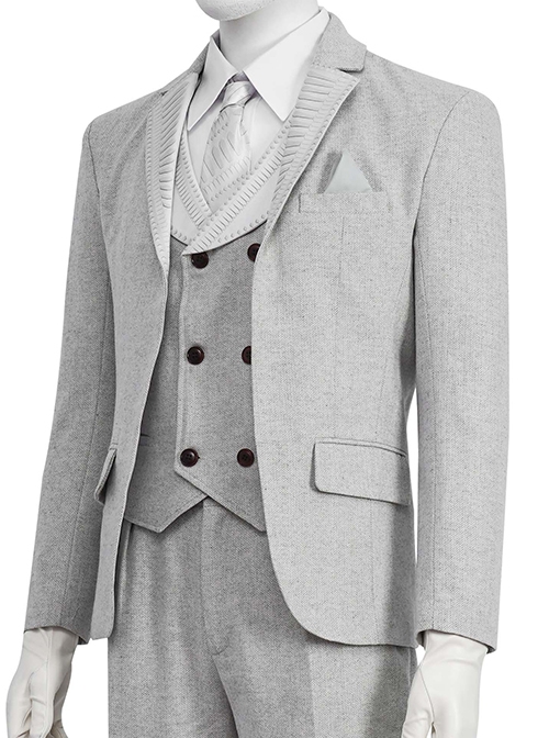 TV Drama Moon Knight Marc Spector Mr. Knight Costume Gray Suit Halloween Cosplay Costume Gray Suit Jacket
