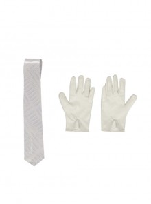 TV Drama Moon Knight Marc Spector Mr. Knight Gray Suit Halloween Cosplay Accessories White Tie And Gloves