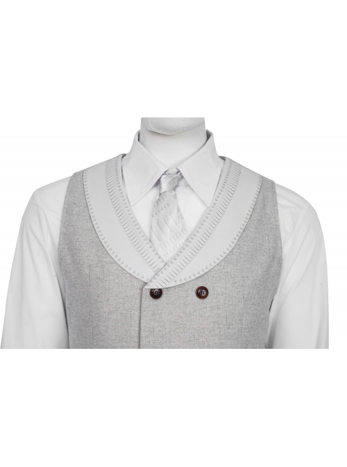 TV Drama Moon Knight Marc Spector Mr. Knight Gray Suit Halloween Cosplay Accessories White Tie And Gloves