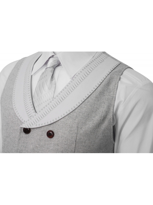 TV Drama Moon Knight Marc Spector Mr. Knight Gray Suit Halloween Cosplay Accessories White Tie And Gloves