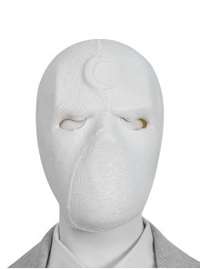 TV Drama Moon Knight Marc Spector Mr. Knight Gray Suit Halloween Cosplay Accessories White Mask