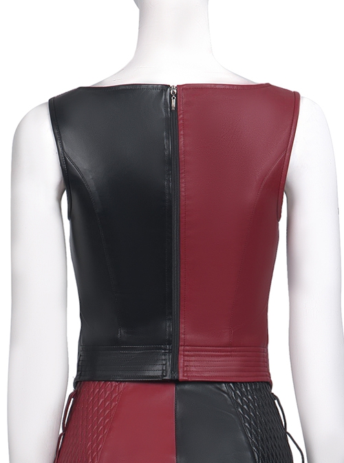 The Suicide Squad Harley Quinn Halloween Cosplay Costume Black-Red Vest