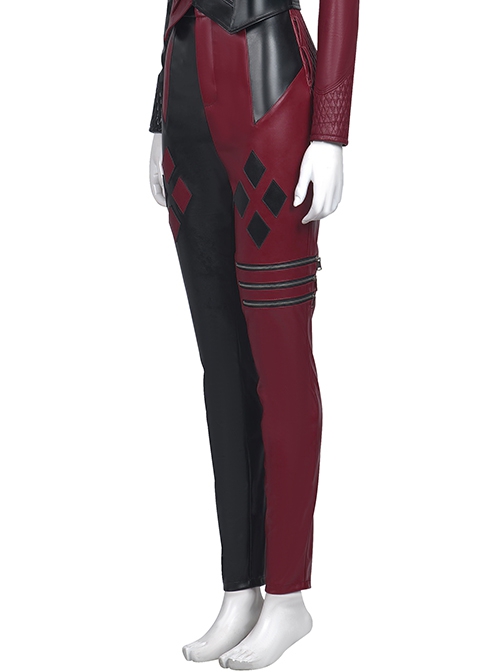The Suicide Squad Harley Quinn Halloween Cosplay Costume Black-Red Trousers