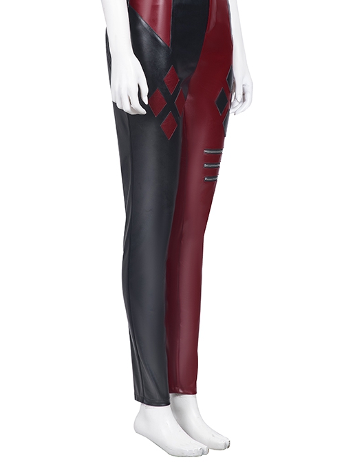 The Suicide Squad Harley Quinn Halloween Cosplay Costume Black-Red Trousers