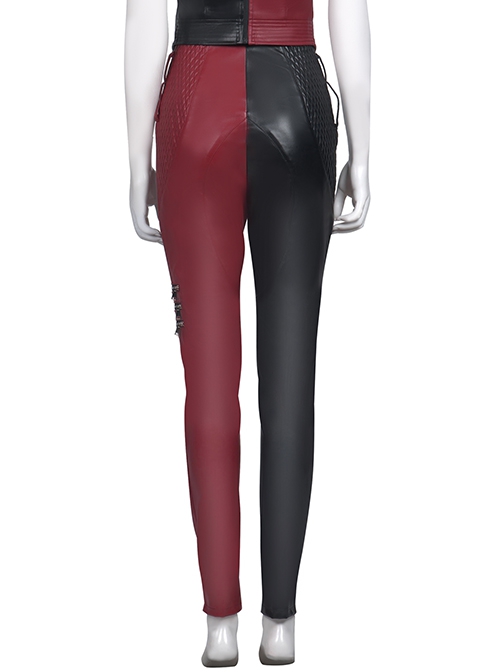 The Suicide Squad Harley Quinn Halloween Cosplay Costume Black-Red Trousers