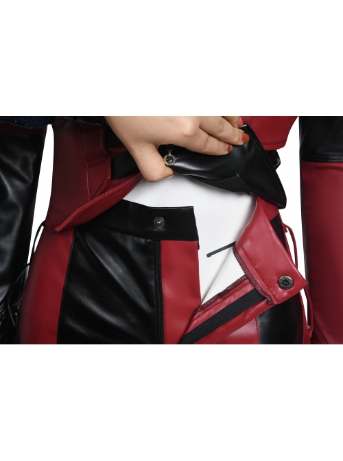 The Suicide Squad Harley Quinn Halloween Cosplay Costume Black-Red Trousers