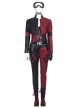 The Suicide Squad Harley Quinn Halloween Cosplay Costume Black-Red Trousers