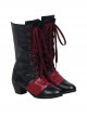 The Suicide Squad Harley Quinn Halloween Cosplay Accessories Black-Red Boots