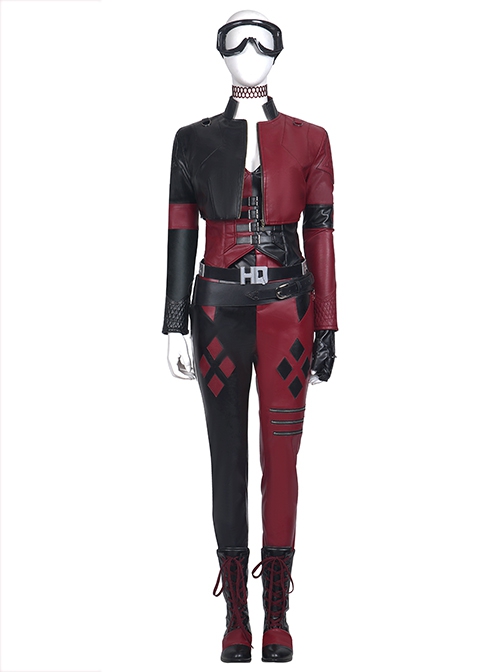The Suicide Squad Harley Quinn Halloween Cosplay Accessories Black-Red Boots