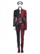 The Suicide Squad Harley Quinn Halloween Cosplay Accessories Black-Red Boots