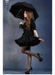 Gothic Lolita Fashion Black Lace Telescopic Umbrella