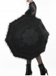 Gothic Lolita Fashion Black Lace Telescopic Umbrella