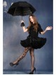 Gothic Lolita Fashion Black Lace Telescopic Umbrella