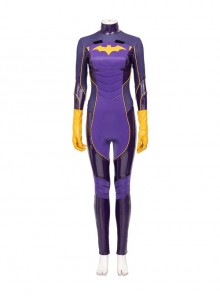 Game Batman Gotham Knights Batwoman Battle Suit Halloween Cosplay Costume Purple Bodysuit