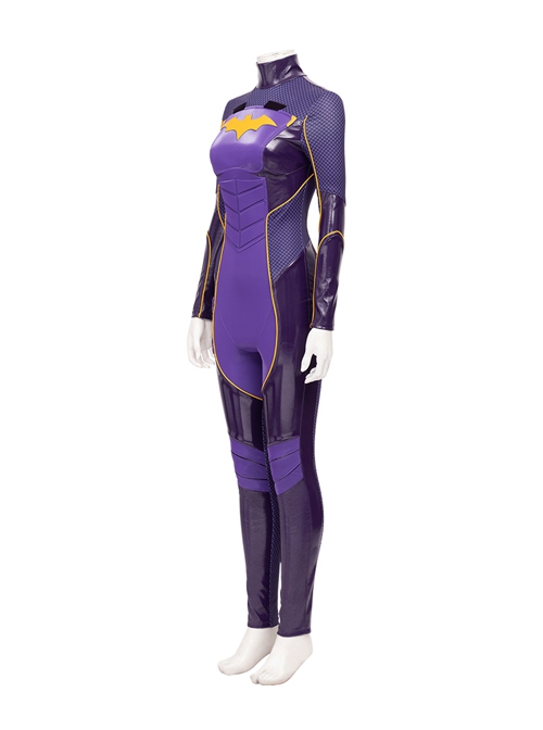 Game Batman Gotham Knights Batwoman Battle Suit Halloween Cosplay Costume Purple Bodysuit