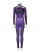 Game Batman Gotham Knights Batwoman Battle Suit Halloween Cosplay Costume Purple Bodysuit