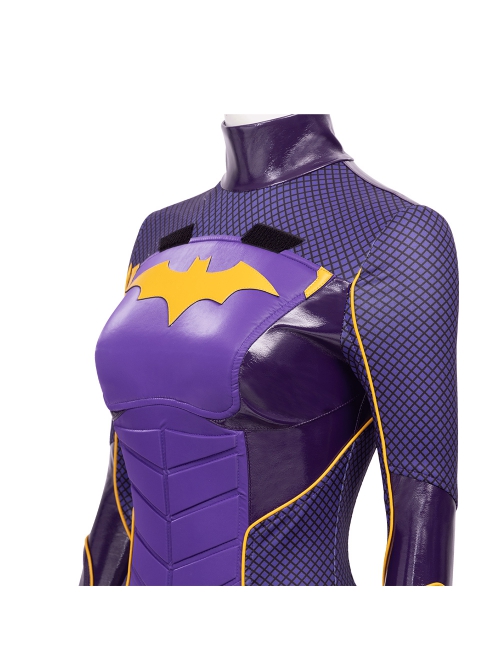 Game Batman Gotham Knights Batwoman Battle Suit Halloween Cosplay Costume Purple Bodysuit