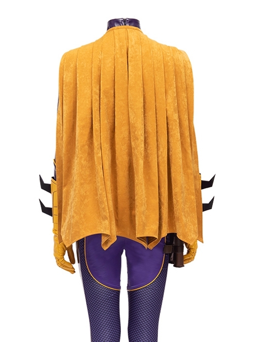 Game Batman Gotham Knights Batwoman Battle Suit Halloween Cosplay Costume Yellow Cloak