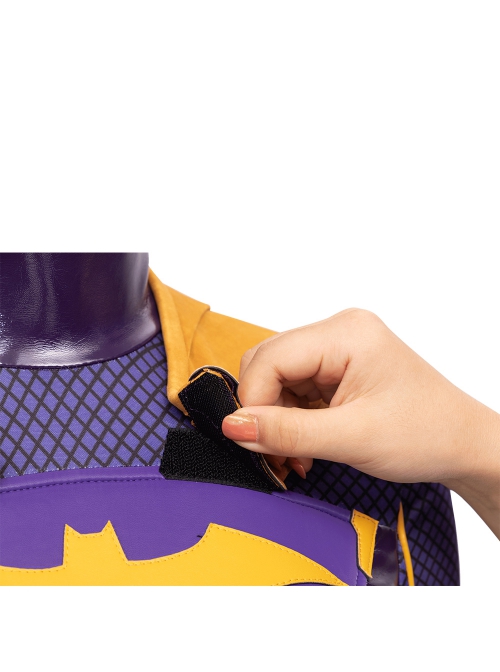 Game Batman Gotham Knights Batwoman Battle Suit Halloween Cosplay Costume Yellow Cloak