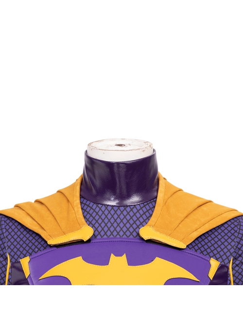 Game Batman Gotham Knights Batwoman Battle Suit Halloween Cosplay Costume Yellow Cloak