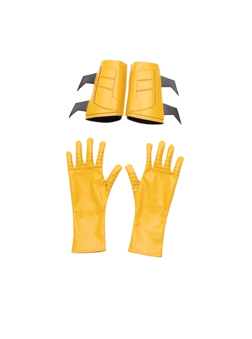 Game Batman Gotham Knights Batwoman Battle Suit Halloween Cosplay Accessories Yellow Gloves And Wrist Guards