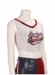 Suicide Squad Kill The Justice League Harley Quinn Halloween Cosplay Costume White Short Vest
