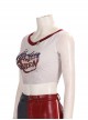 Suicide Squad Kill The Justice League Harley Quinn Halloween Cosplay Costume White Short Vest