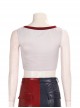 Suicide Squad Kill The Justice League Harley Quinn Halloween Cosplay Costume White Short Vest
