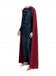 Man of Steel 2 Superman Clark Kent Battle Suit Halloween Cosplay Costume Red Cloak
