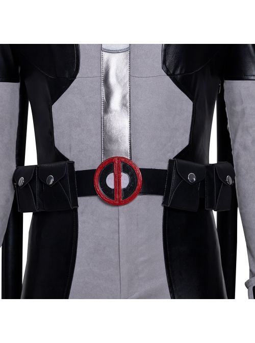 Comics X-Force White Deadpool Gray-black Battle Suit Halloween Cosplay Accessories Waist Belt And Back Straps Components