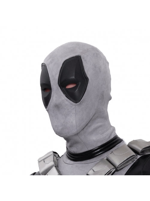 Comics X-Force White Deadpool Gray-black Battle Suit Halloween Cosplay Accessories Gray PE Headcover