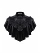 Gothic Flowers Lace Ruffle Black Velvet Heart Shaped Cape